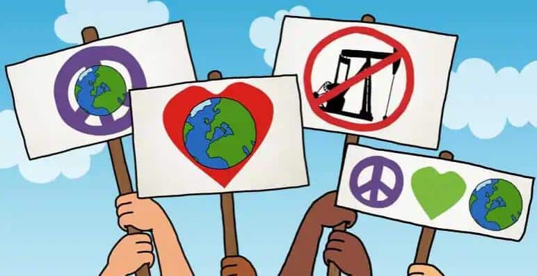 Protesting signs