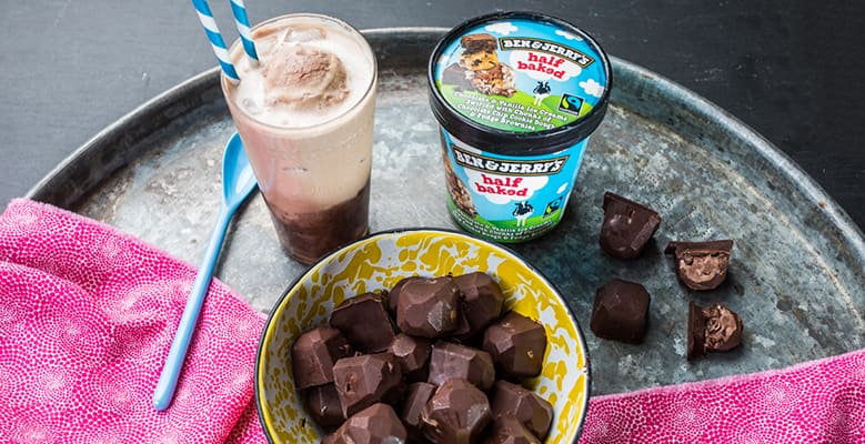 Ice cube tray truffles in a bowl